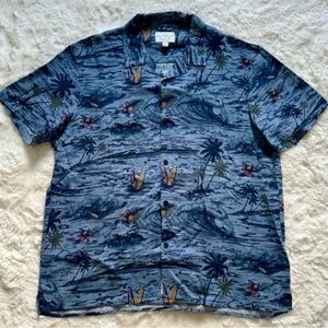 Lucky Brand Blue Tropical Print Shirt
